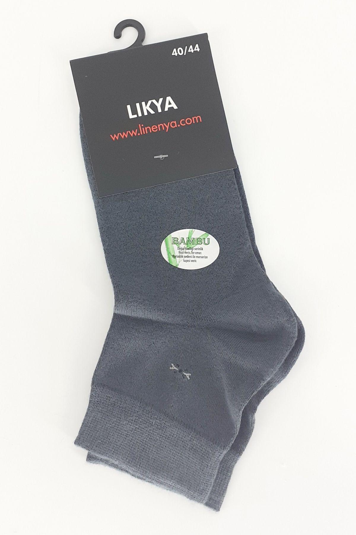 Likya Erkek Yarım Konç Çorap Desen 3 Bambu - Thumbnail