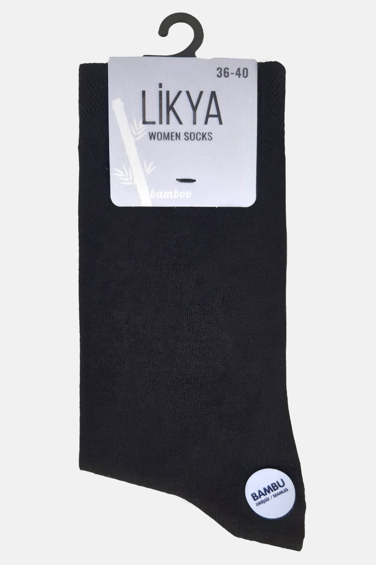 Likya Kadın Bambu Soket Çorap - Düz - Thumbnail