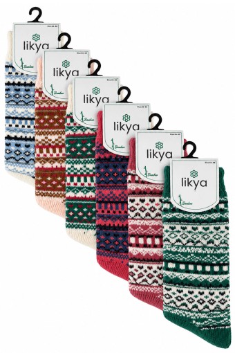 LİKYA ÇORAP - Likya Kadın Elitviskon Havlu Kilim Soket Çorap (1)