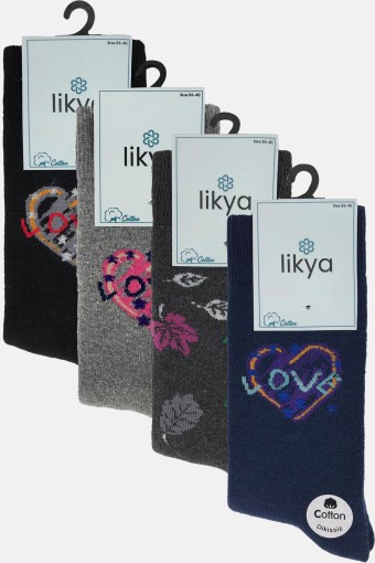 LİKYA ÇORAP - Likya Kadın Havlu Soket Çorap Pamuklu Desenli (1) LİKYA ÇORAP - Likya Kadın Havlu Soket Çorap Pamuklu Desenli (1)