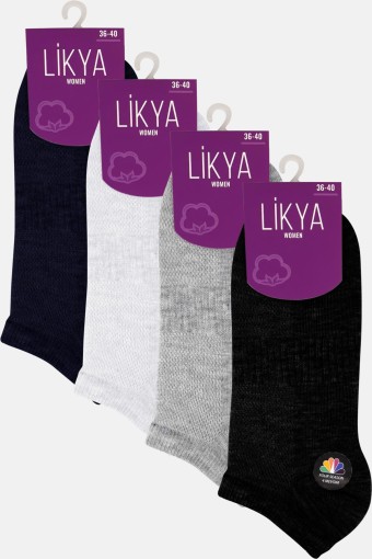 LİKYA ÇORAP - Likya Kadın Pamuklu Lastikli Patik Çorap - Düz LİKYA ÇORAP - Likya Kadın Pamuklu Lastikli Patik Çorap - Düz