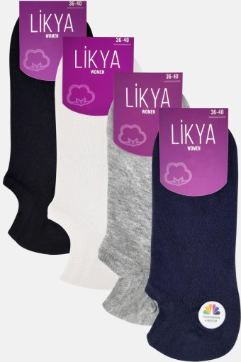 LİKYA ÇORAP - Likya Kadın Pamuklu Sneaker Çorap - Düz LİKYA ÇORAP - Likya Kadın Pamuklu Sneaker Çorap - Düz