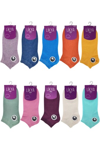 LİKYA ÇORAP - Likya Kadın Pamuklu Patik Çorap - Düz (1)
