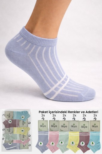 LİKYA ÇORAP - Likya Kadın Patik Çorap Bambu Derbyli