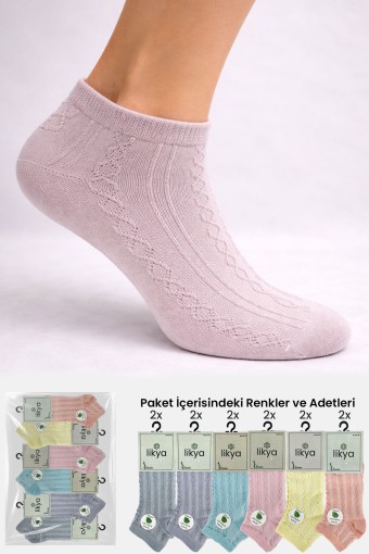 LİKYA ÇORAP - Likya Kadın Patik Çorap Bambu Jakarlı
