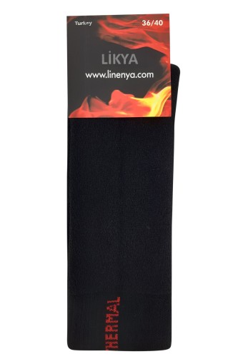 LİKYA ÇORAP - Likya Kadın Termal Diyabetik Dizaltı Çorap - Yazılı (1)