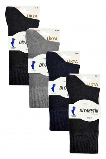 LİKYA ÇORAP - Likya Kadın Bambu Diyabetik Soket Çorap - Düz (1)