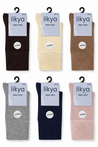 LİKYA ÇORAP - Likya Kadın Soket Çorap Bambu Soft Comfort Düz (1)