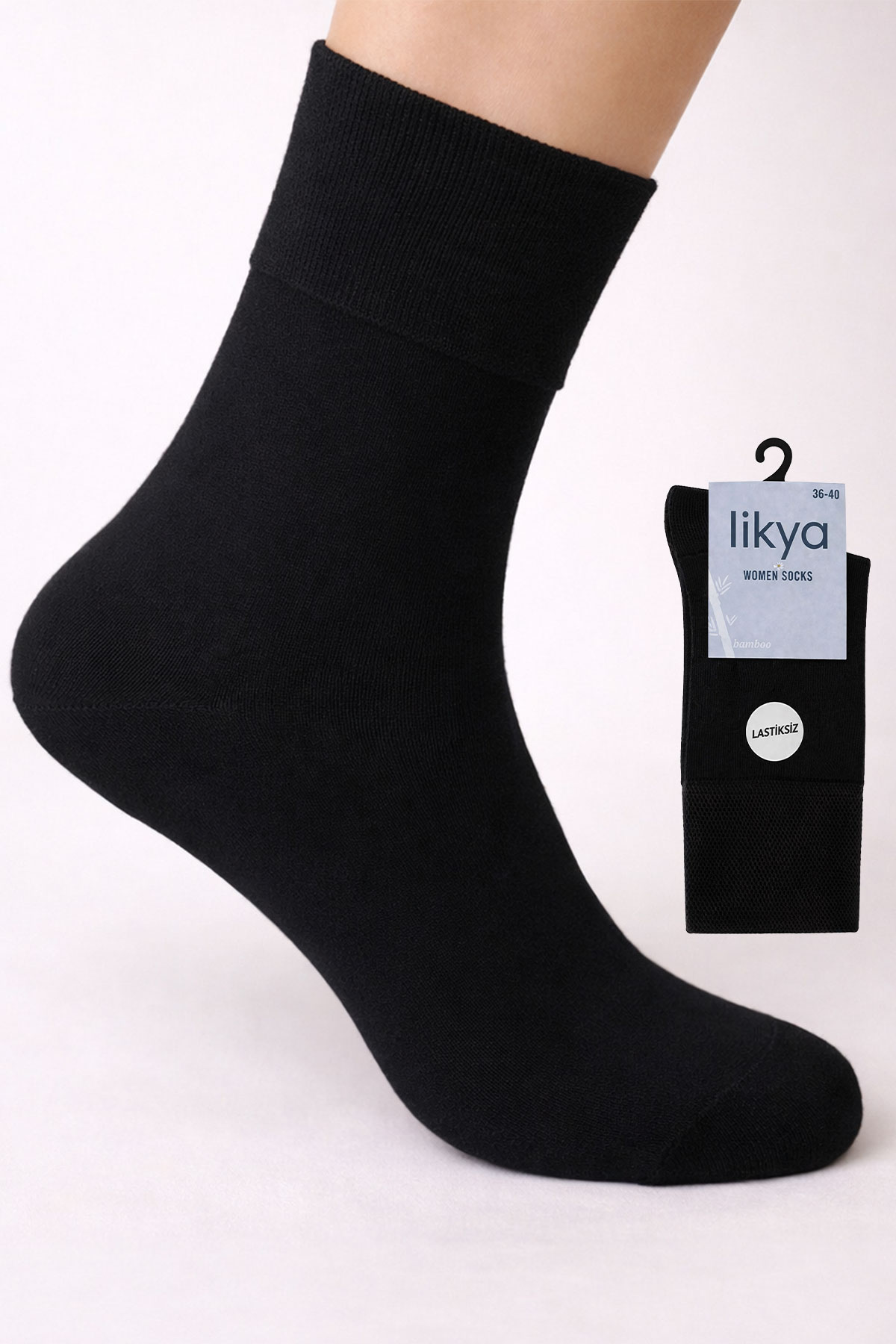 Likya Kadın Soket Çorap Bambu Soft Comfort Düz - Thumbnail