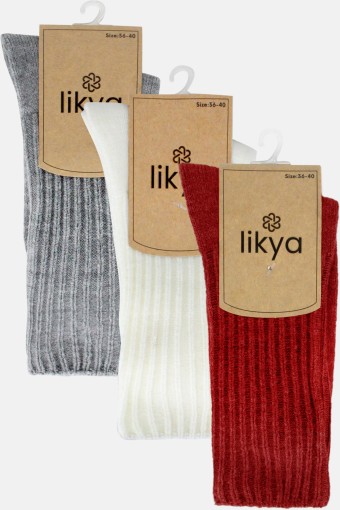 LİKYA ÇORAP - Likya Kadın Soket Çorap Kıvrık Akrilik (1)