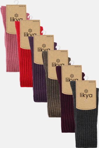 LİKYA ÇORAP - Likya Kadın Soket Çorap Kıvrık Akrilik (1)