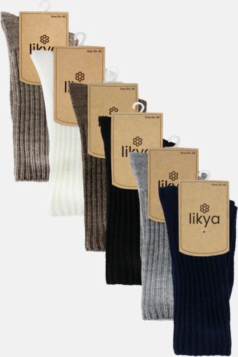 LİKYA ÇORAP - Likya Kadın Soket Çorap Kıvrık Akrilik (1)