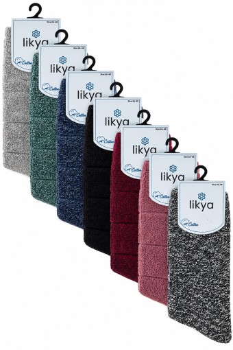 LİKYA ÇORAP - Likya Kadın Ters Havlu Pamuk Soket Çorap (1)