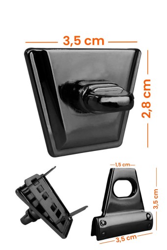 LİKYA HOBİ - Likya Küçük Üçgen Kilit Siyah Nikel