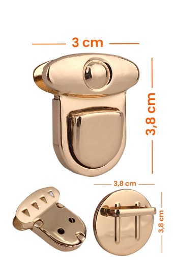 LİKYA HOBİ - Likya Küçük Yuvarlak Kilit Açık Altın