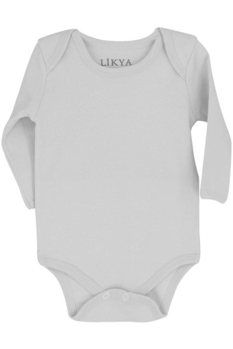 LİKYA BEBE - Likya Unisex Bebek Uzun Kollu Pamuklu Çıtçıtlı Body - Beyaz