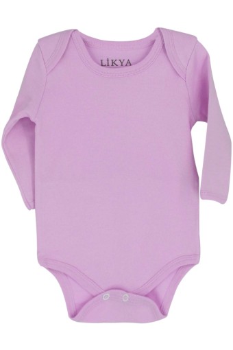LİKYA BEBE - Likya Unisex Bebek Uzun Kollu Pamuklu Çıtçıtlı Body - Pembe