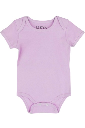 LİKYA BEBE - Likya Unisex Bebek Yarım Kollu Pamuklu Çıtçıtlı Body - Pembe