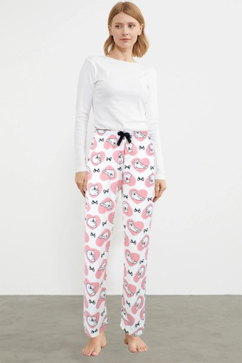 LINDROS - Lindros Kadın Tek Alt Pijama Milan - Beyaz