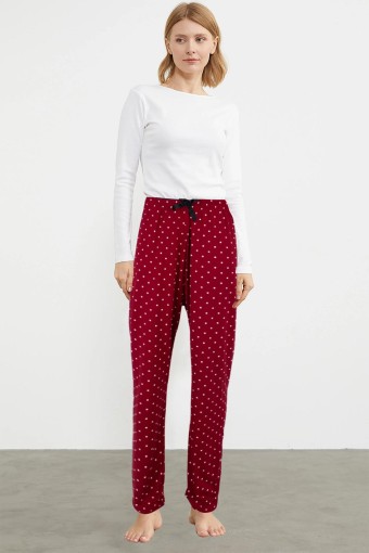 LINDROS - Lindros Kadın Tek Alt Pijama Milan - Bordo