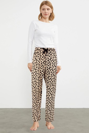 LINDROS - Lindros Kadın Tek Alt Pijama Milan - Leopar