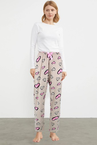 LINDROS - Lindros Kadın Tek Alt Pijama Milan - Vizon