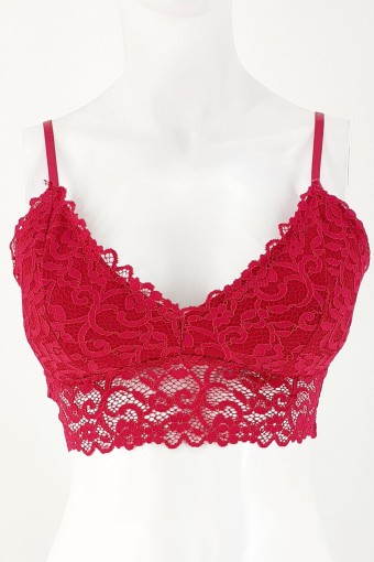 CLARA - Line Kadın Bralet Sütyen Dantelli - Fuşya