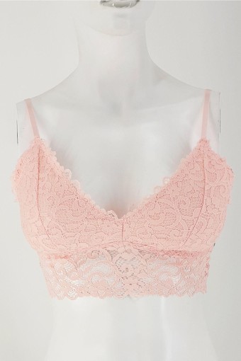 CLARA - Line Kadın Bralet Sütyen Dantelli - Pudra Pembe