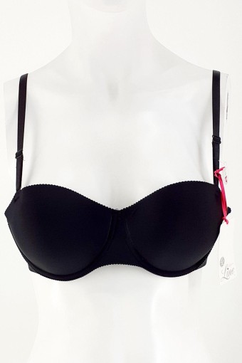 CLARA - Line Kadın Destekli Straplez Sütyen Lazer Kesim - Siyah