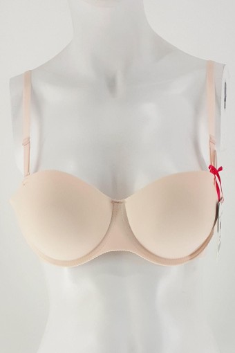 CLARA - Line Kadın Destekli Straplez Sütyen Lazer Kesim - Somon