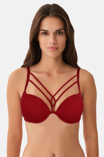 CLARA - Line Kadın Destekli Sütyen Duble Dolgulu İpli - Bordo