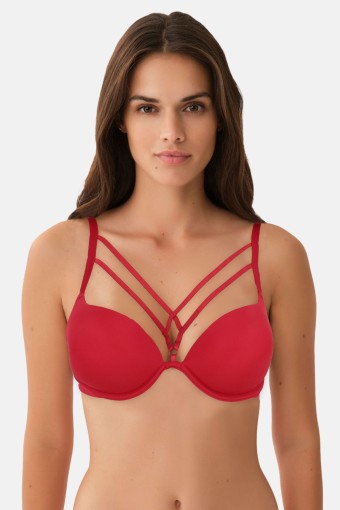 CLARA - Line Kadın Destekli Sütyen Duble Dolgulu İpli - Bordo (1)