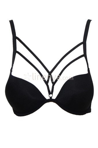 CLARA - Line Kadın Destekli Sütyen Duble Dolgulu İpli - Siyah
