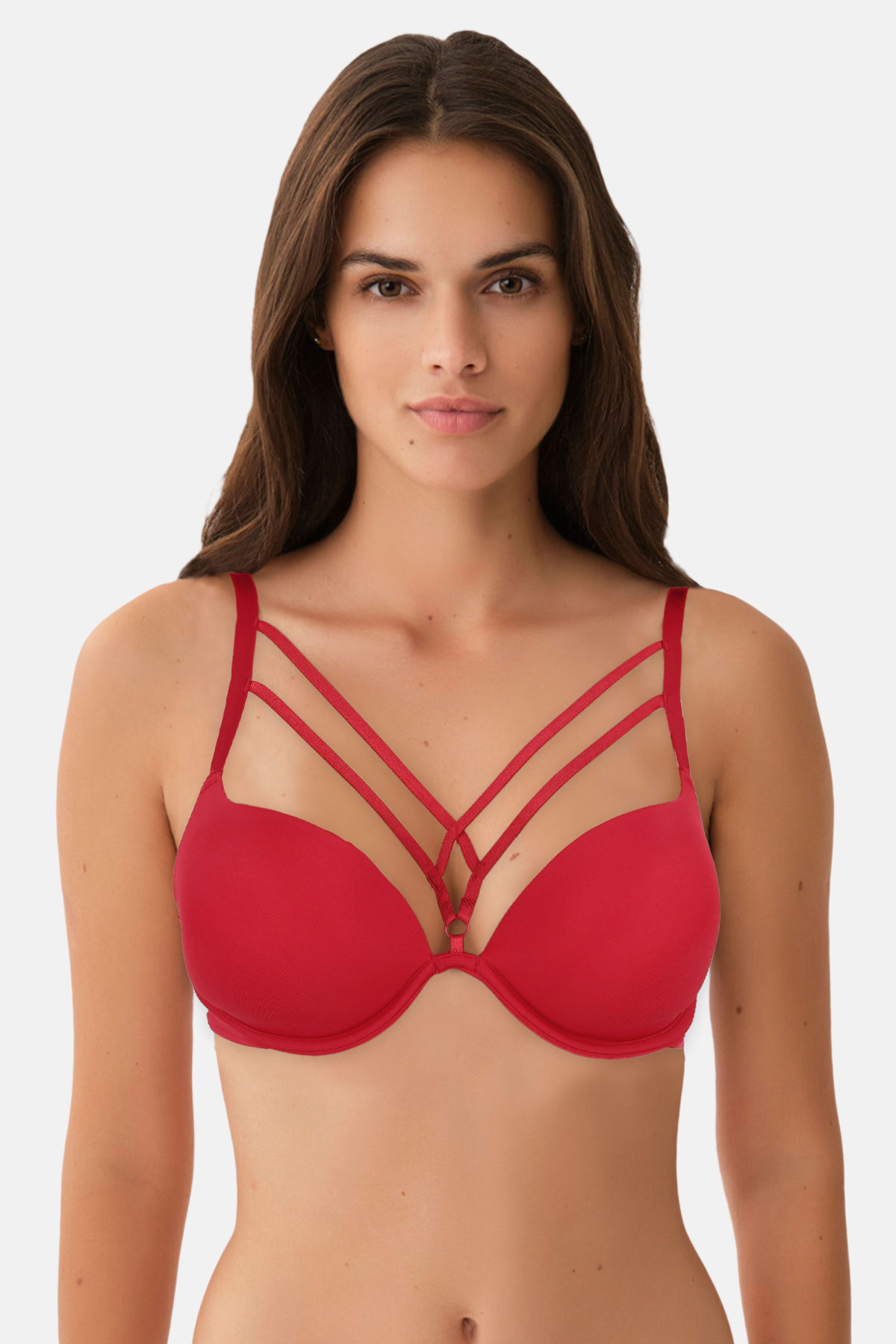 Line Kadın Destekli Sütyen Duble Dolgulu İpli - Siyah - Thumbnail