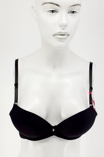 CLARA - Line Kadın Destekli Sütyen Lazer Kesim İpli - Siyah