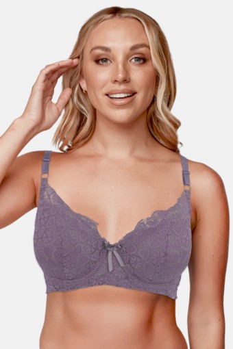 CLARA - Line Kadın Desteksiz Sütyen Dantelli - Lila