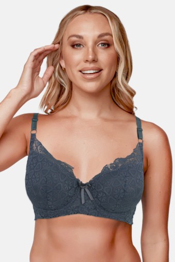 CLARA - Line Kadın Desteksiz Sütyen Dantelli - Petrol