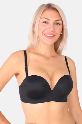 CLARA - Line Kadın İçi Boş Lazer Kesim Straplez Sütyen - Siyah
