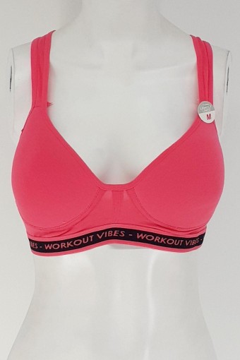 CLARA - Line Kadın Sporcu Sütyen Penye - Fuşya