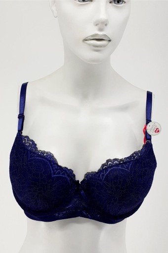 CLARA - Line Kadın Sütyen Dantelli Kanat İpli - Lacivert