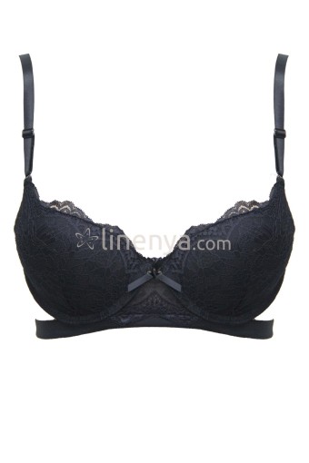 CLARA - Line Kadın Sütyen Dantelli Kanat İpli - Siyah