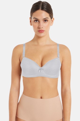 LİZA - Liza Kadın Balensiz Sütyen Jakarlı Lutus - Beyaz