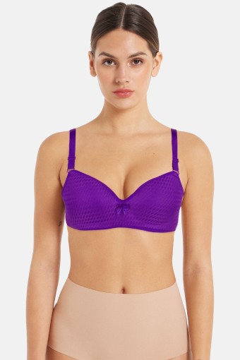 LİZA - Liza Kadın Balensiz Sütyen Jakarlı Lutus - Mürdüm