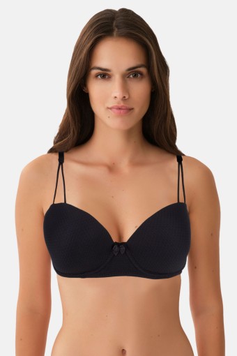 LİZA - Liza Kadın Balensiz Sütyen Jakarlı Lutus - Siyah
