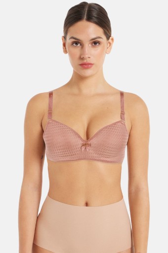 LİZA - Liza Kadın Balensiz Sütyen Jakarlı Lutus - Somon