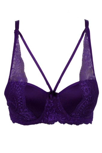 LİZA - Liza Kadın Dantelli Çapraz Destekli Sütyen - Mor