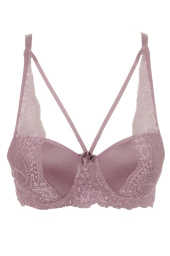 LİZA - Liza Kadın Dantelli Çapraz Destekli Sütyen - Pudra