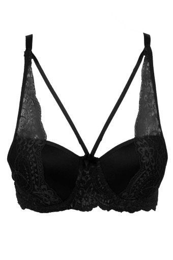 LİZA - Liza Kadın Dantelli Çapraz Destekli Sütyen - Siyah