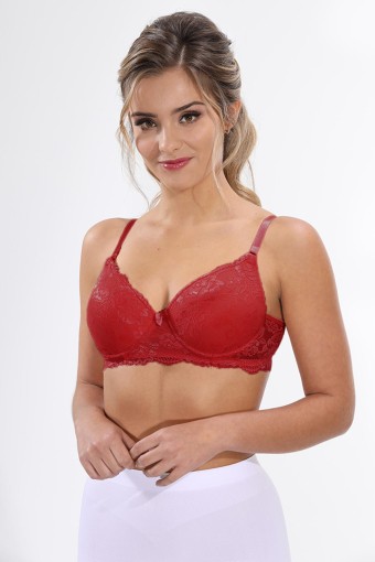LİZA - Liza Kadın Dantelli Desteksiz Sütyen - Narçiçeği