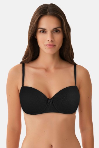 LİZA - Liza Kadın Destekli Çıkarılabilir Askılı Straplez Sütyen - Siyah